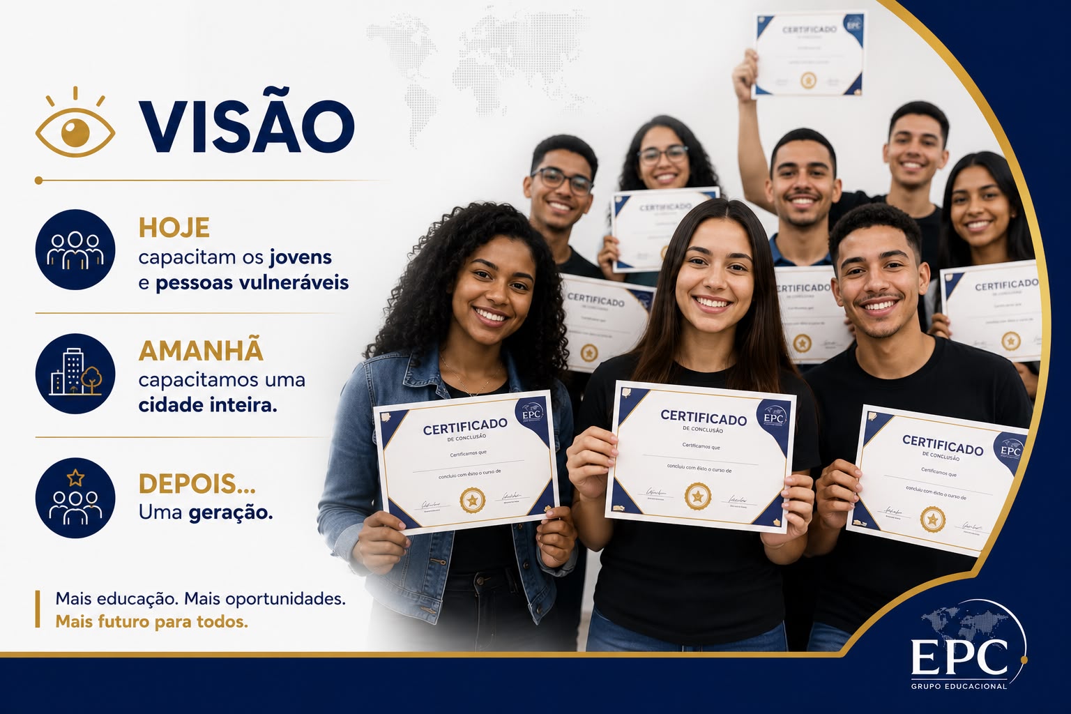Visão institucional EPC: mais educação, mais oportunidades, mais futuro para todos